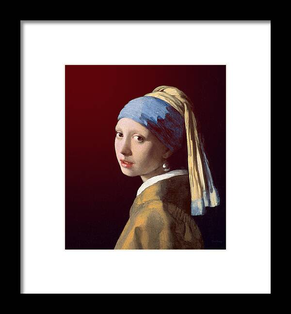Johannes Vermeer Framed Print featuring the painting Young Lady by David Bridburg