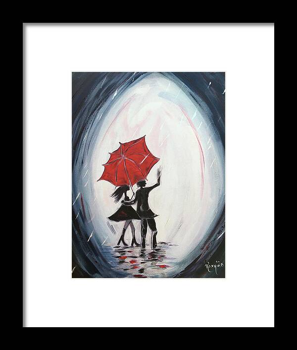Walking Framed Print featuring the painting Young Love Walking by Roxy Rich