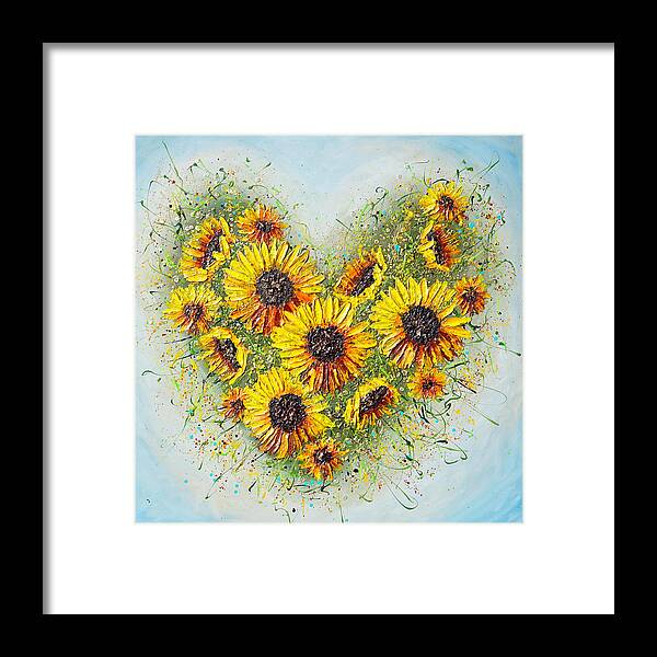 Sunflower Framed Print featuring the painting You're my Sunshine by Amanda Dagg