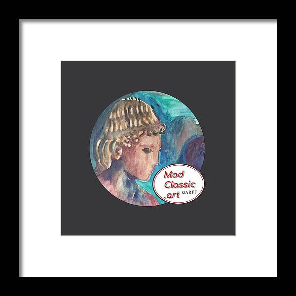 Sculpture Framed Print featuring the painting Youth ModClassic Art Style by Enrico Garff