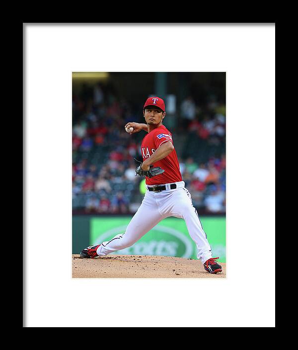 American League Baseball Framed Print featuring the photograph Yu Darvish by Ronald Martinez