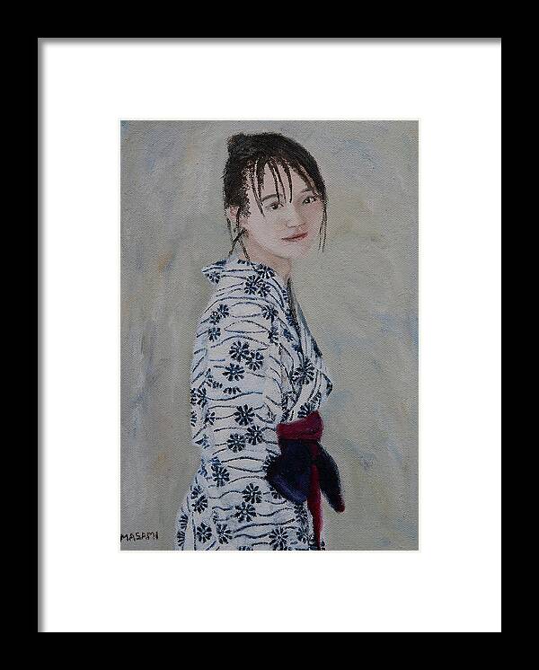 Japan Framed Print featuring the painting Yukata by Masami IIDA