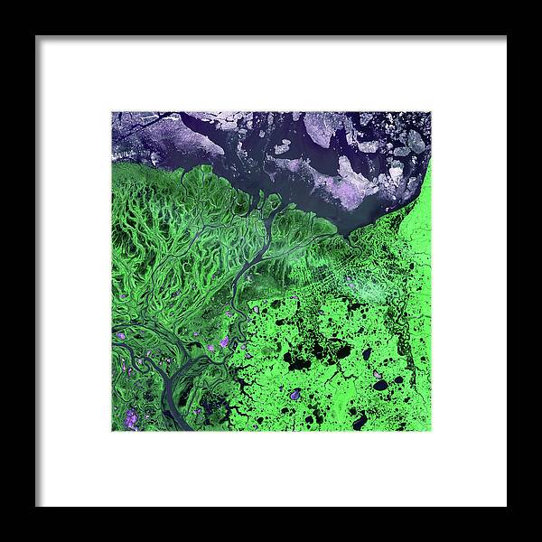 Photography Framed Print featuring the photograph Yukon Kuskokwim River Satellite View by Artographie