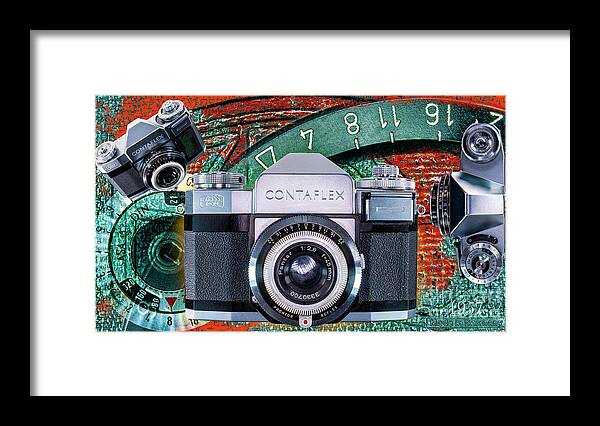 Kodak Framed Print featuring the digital art Zeiss-ikon Contaflex Alpha, by Anthony Ellis