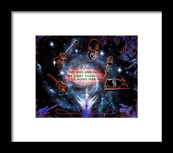 Classic Rock Framed Print featuring the digital art Ziggy Stardust by Michael Damiani