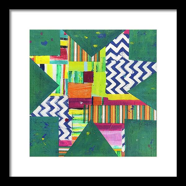 Star Framed Print featuring the painting Zigzag Star by Cyndie Katz