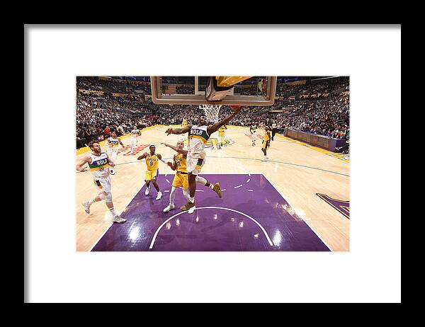 Nba Pro Basketball Framed Print featuring the photograph Zion Williamson by Andrew D. Bernstein