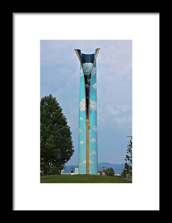 Sculpture Framed Print featuring the photograph Zipping the sky by Tatiana Travelways
