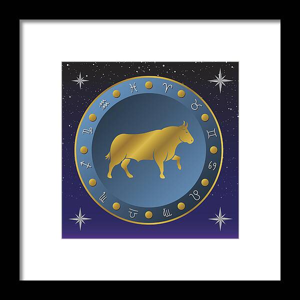 Constellation Framed Print featuring the drawing Zodiac Sign by Kathathep