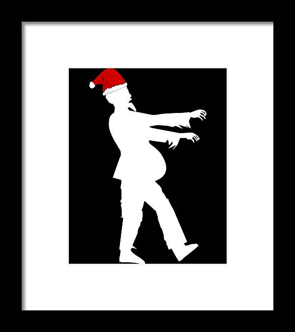 Christmas 2023 Framed Print featuring the digital art Zombie Santa by Flippin Sweet Gear