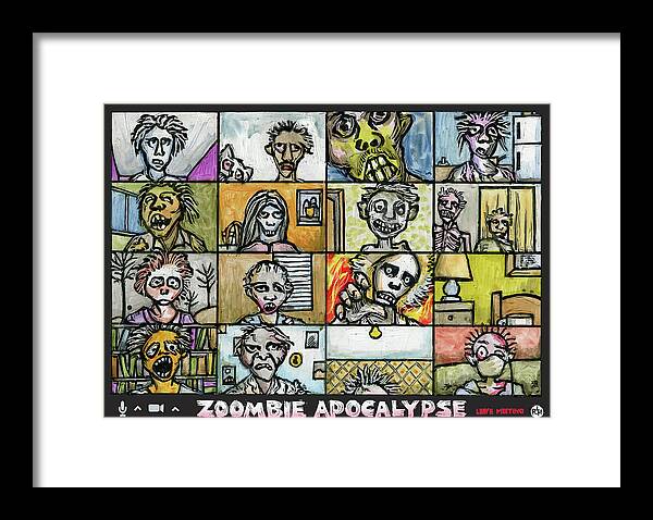 Apocalypse Framed Print featuring the mixed media Zoombie Apocalypse by Ricardo Levins Morales