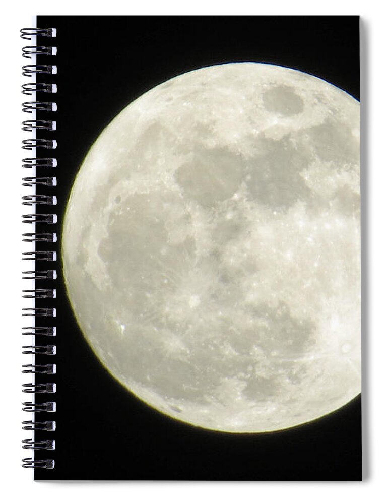 Space Spiral Notebook featuring the photograph A Winter'sFullmoon over GA by Aaron Martens
