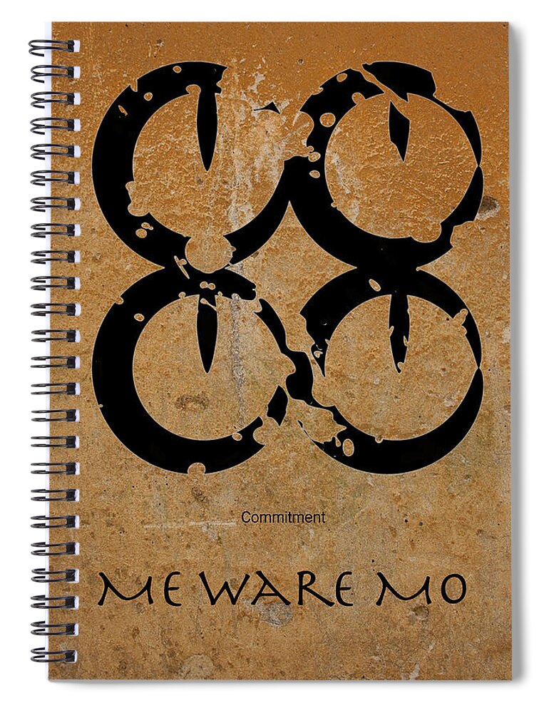 West African Art Spiral Notebook featuring the digital art Adinkra Me Ware Mo by Kandy Hurley