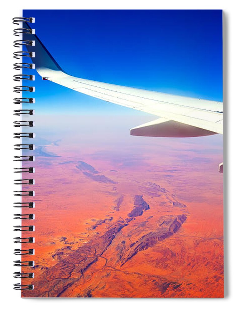  Central Australia From The Air Outback Australian Landscape Gum Trees Spiral Notebook featuring the photograph Central Australia From The Air by Bill Robinson