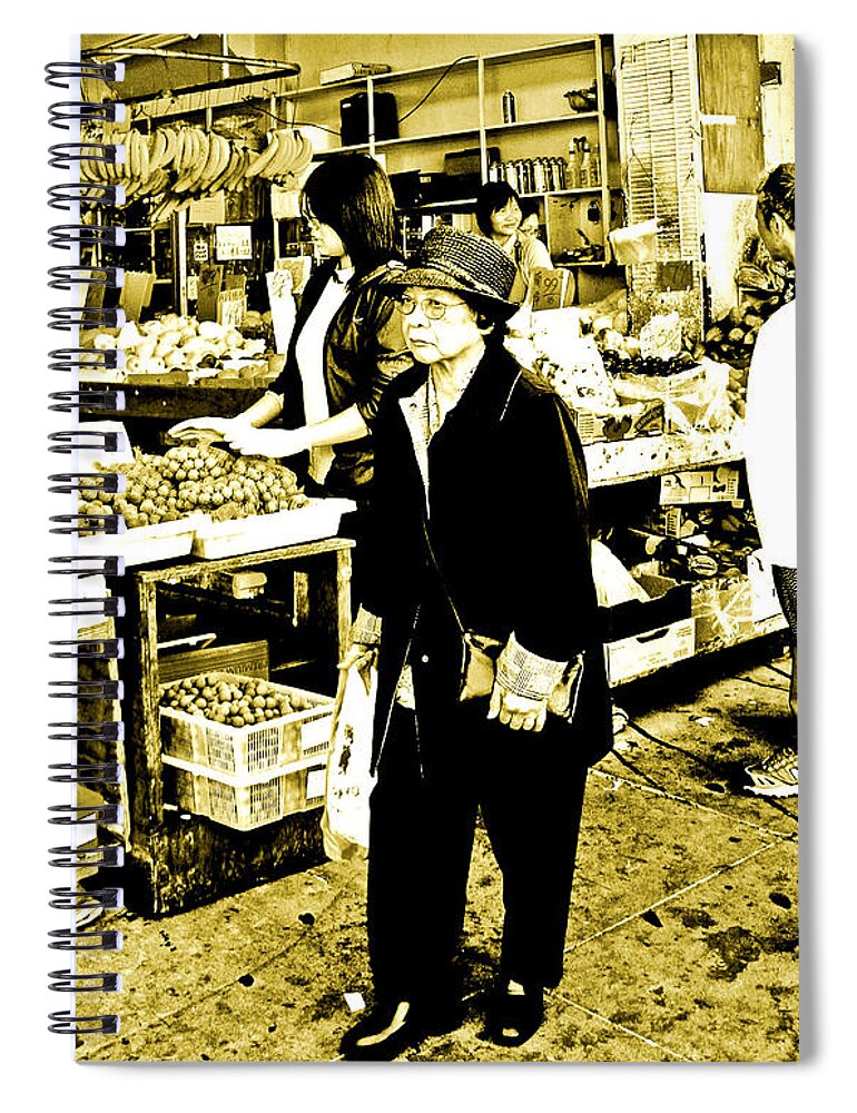 San Francisco Chinatown Spiral Notebook featuring the photograph China Town Marketplace by Joseph Coulombe