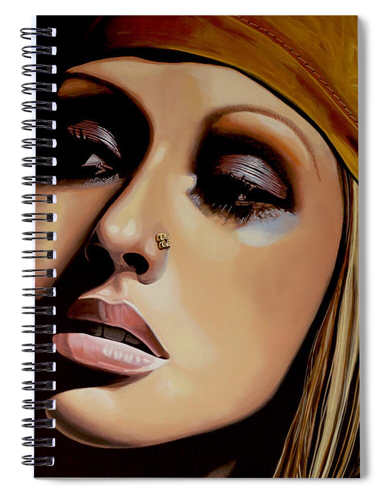 Christina Aguilera Spiral Notebook featuring the painting Christina Aguilera Painting by Paul Meijering