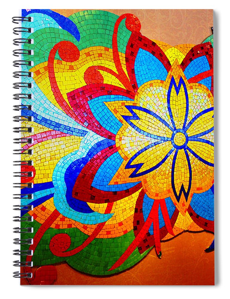 Tile Art Spiral Notebook featuring the photograph Colorful Tile Abstract by Judy Palkimas