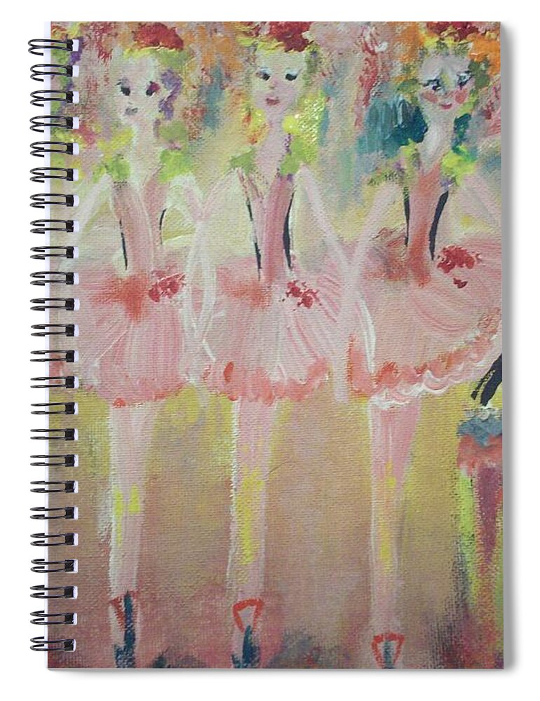 Quadrille Spiral Notebook featuring the painting Madams Quadrille ballet by Judith Desrosiers