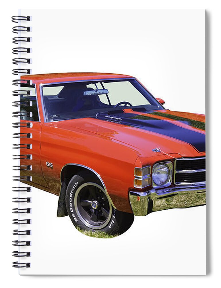 Car Spiral Notebook featuring the photograph Red 1971 chevrolet Chevelle SS by Keith Webber Jr
