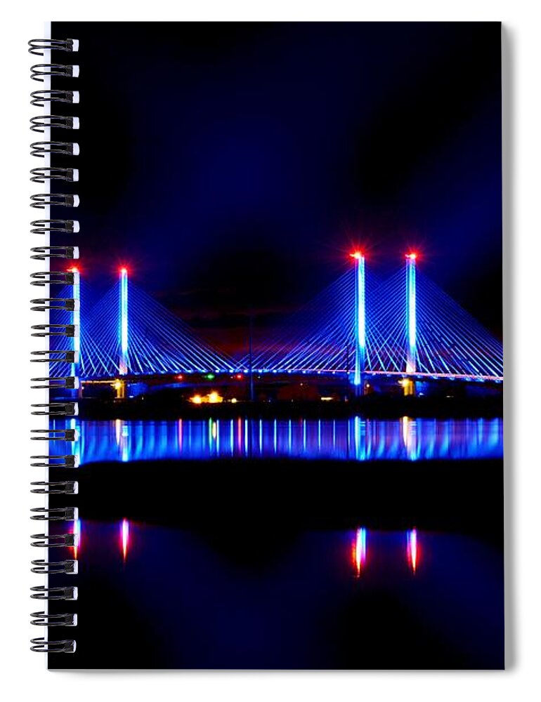 Beachbumpics Spiral Notebook featuring the photograph Reflecting Bridge - Indian River Inlet Bridge by Billy Beck