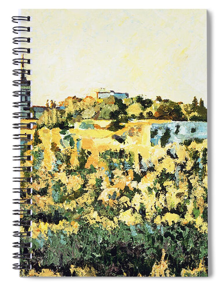 Landscape Spiral Notebook featuring the painting Sunset At Avignon by David Lloyd Glover