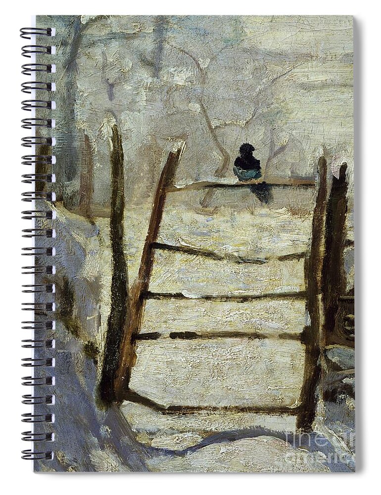 Art; Painting; 19th Century Painting; Seasons; Europe; France; Monet Claude; Winter; Winter Spiral Notebook featuring the painting The Magpie by Claude Monet