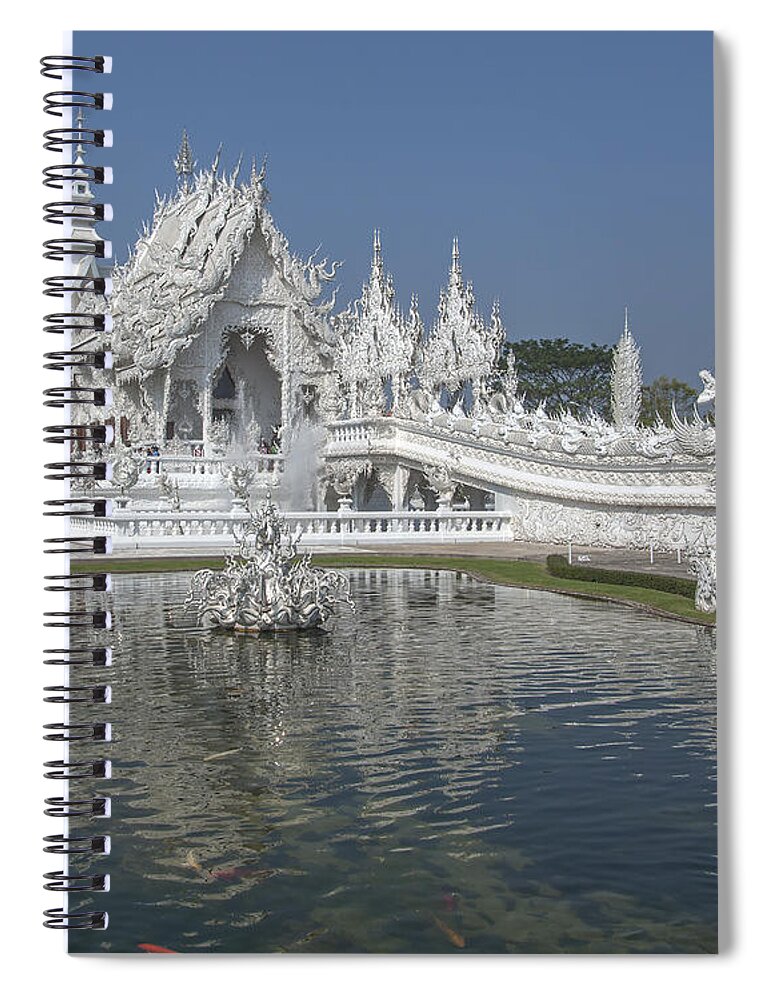 Scenic Spiral Notebook featuring the photograph Wat Rong Khun Ubosot DTHCR0001 by Gerry Gantt
