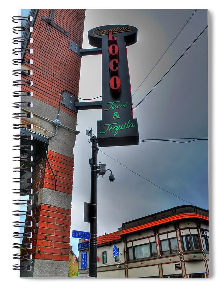 Allentown Spiral Notebook featuring the photograph 001 Cantina Loco by Michael Frank Jr