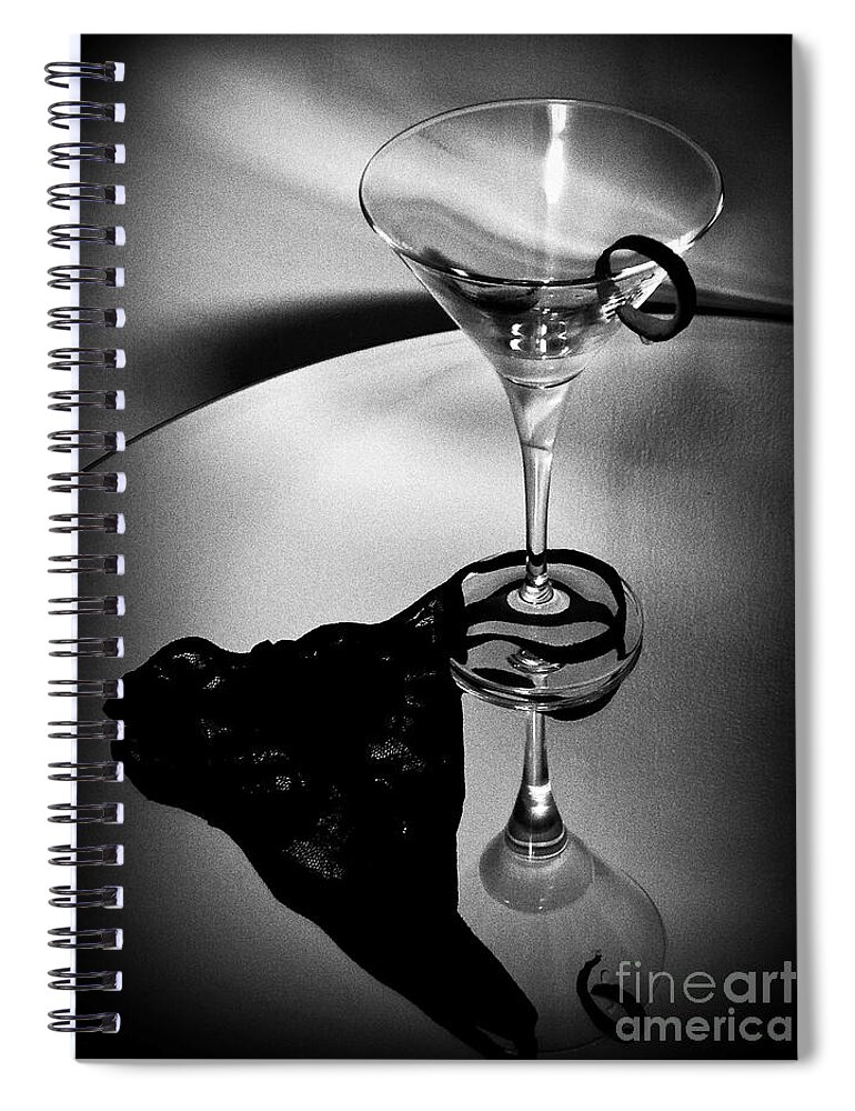  Spiral Notebook featuring the photograph Martini Glass Charm by Linda Bianic