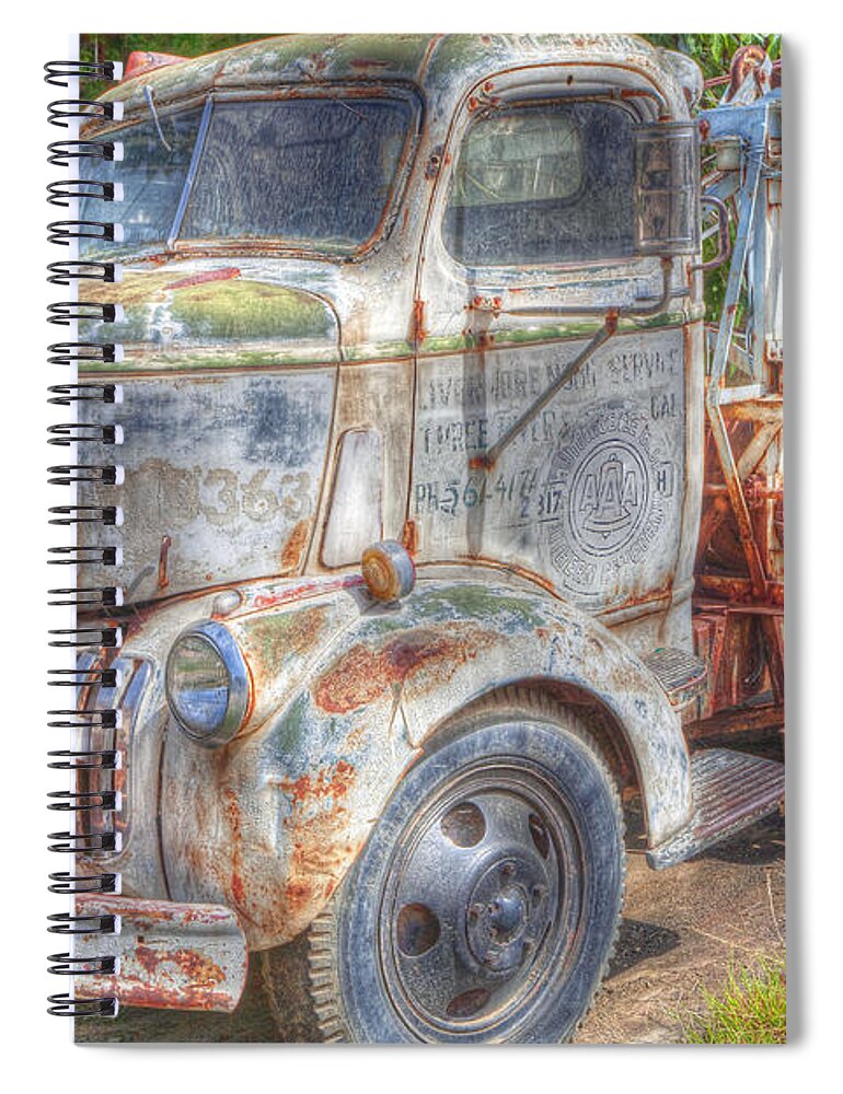 Tow Spiral Notebook featuring the photograph 0281 Old Tow Truck by Steve Sturgill