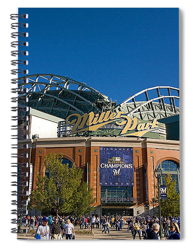 Milwaukee Spiral Notebook featuring the photograph 0386 Miller Park Milwaukee by Steve Sturgill