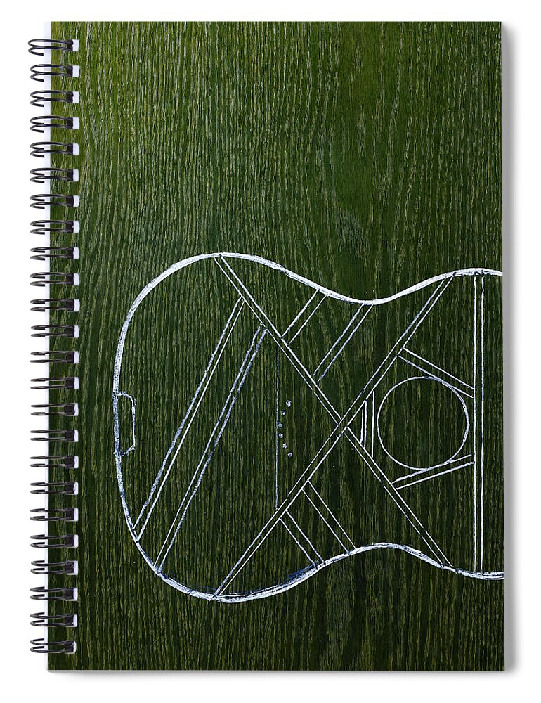 Material Spiral Notebook featuring the photograph A Line Drawing Image On A Natural Wood #1 by Mint Images - David Arky
