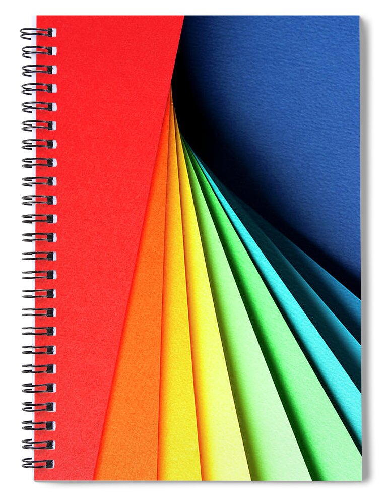 Sharp Spiral Notebook featuring the photograph Abstract Background With Color Papers #1 by Colormos