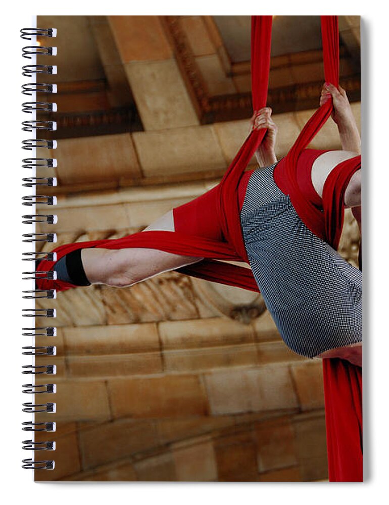 50 States In 50 Days Spiral Notebook featuring the photograph Aerial Ribbon Performer at Pennsylvanian Grand Rotunda #1 by Amy Cicconi