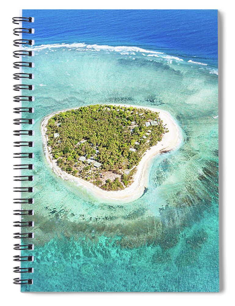 Tranquility Spiral Notebook featuring the photograph Aerial View Of Heart Shaped Island #1 by Matteo Colombo