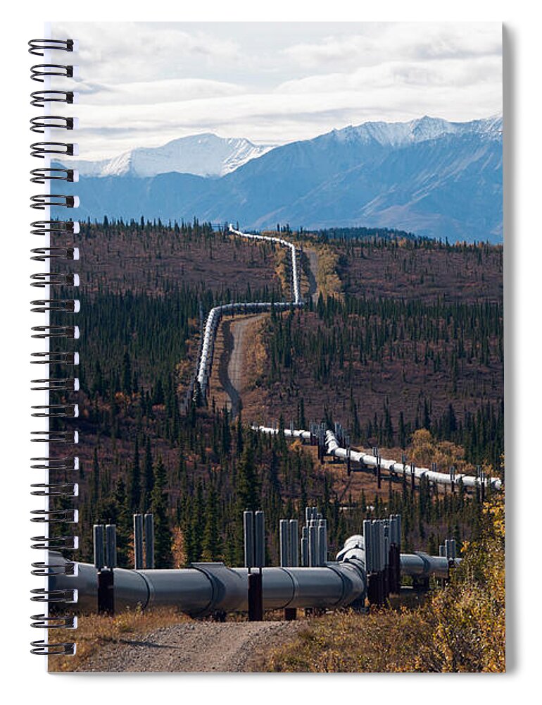Nature Spiral Notebook featuring the photograph Alaska Oil Pipeline #1 by Mark Newman