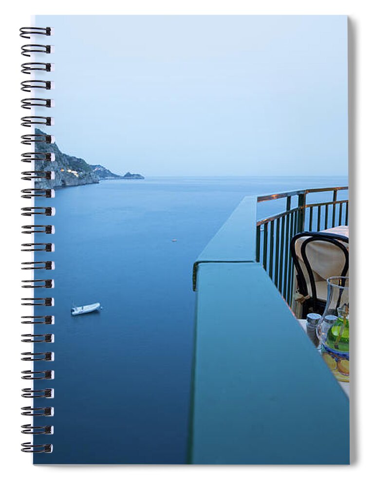 Tyrrhenian Sea Spiral Notebook featuring the photograph Amalfi Coast In Campania, Italy #1 by Davidcallan