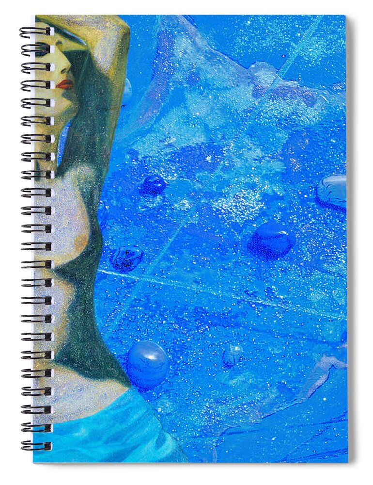 Modern Map Spiral Notebook featuring the digital art Aphrodite and Cyprus Map #1 by Augusta Stylianou
