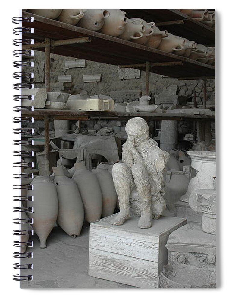 Artifacts Spiral Notebook featuring the photograph Artifacts From Vesuvius Eruption #1 by Catherine Ursillo