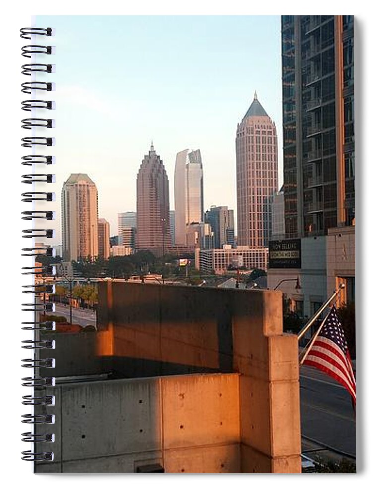 Cityscape Spiral Notebook featuring the photograph Atlantic Station Sunset #1 by Kenny Glover