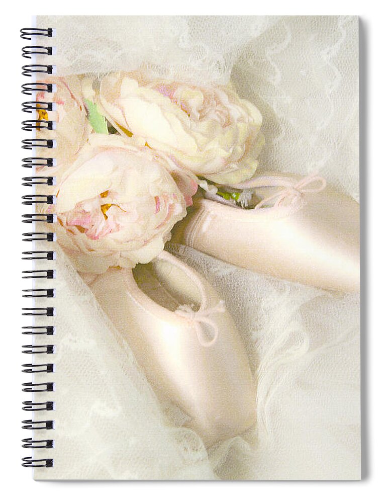 Shabby Chic Prints Spiral Notebook featuring the photograph Ballet Shoes by Theresa Tahara