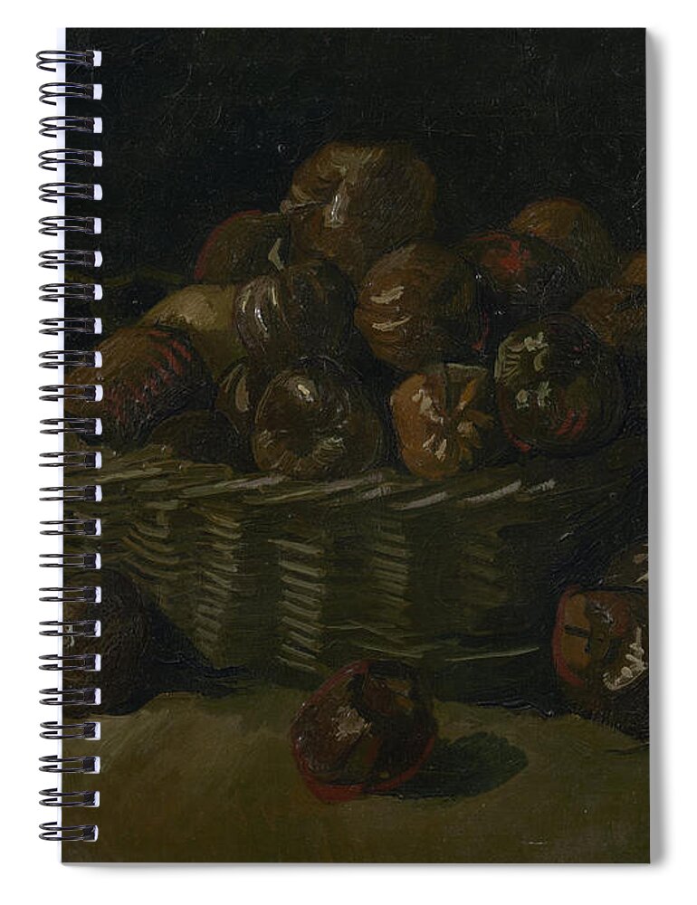Vincent Van Gogh Spiral Notebook featuring the painting Basket Of Apples #1 by Vincent Van Gogh