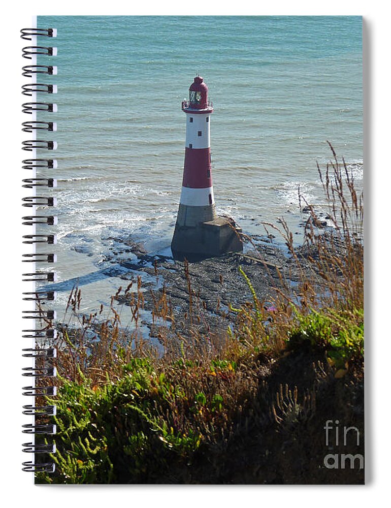 Lighthouse Beachy Head Spiral Notebook featuring the photograph Beachy Head Lighthouse - East Sussex - England by Phil Banks