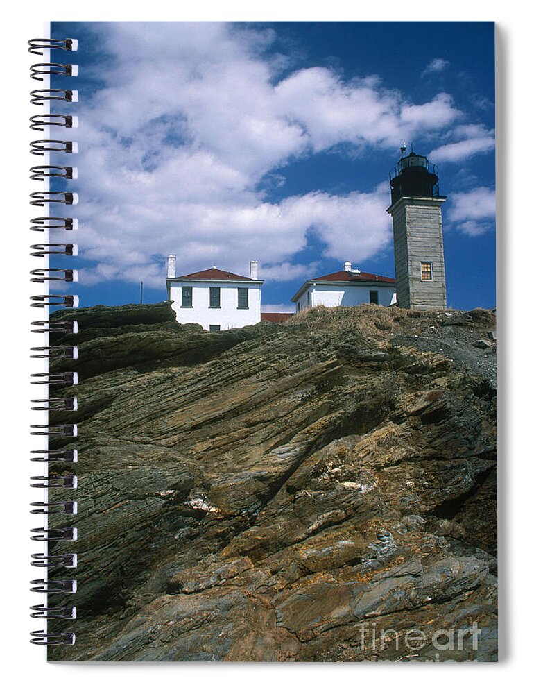 Lighthouse Spiral Notebook featuring the photograph Beavertail Lighthouse #1 by Bruce Roberts
