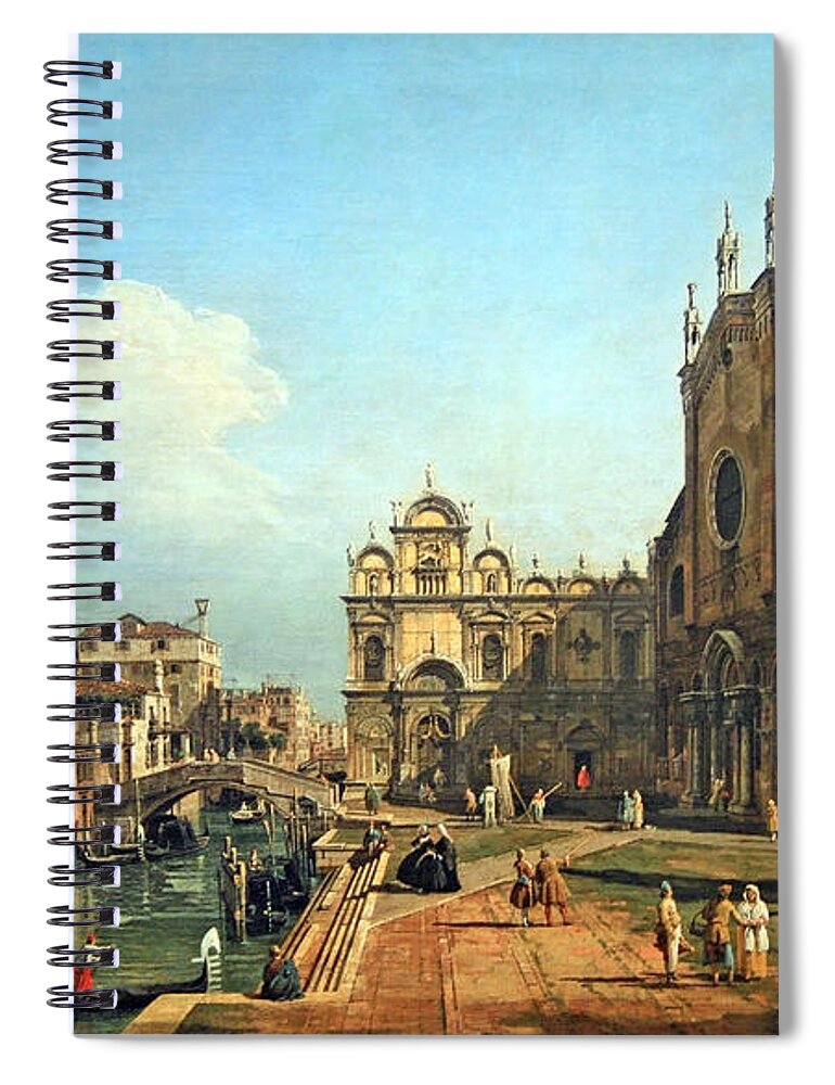 The Spiral Notebook featuring the photograph Bellotto's The Campo Di SS. Giovanni E Paolo In Venice by Cora Wandel
