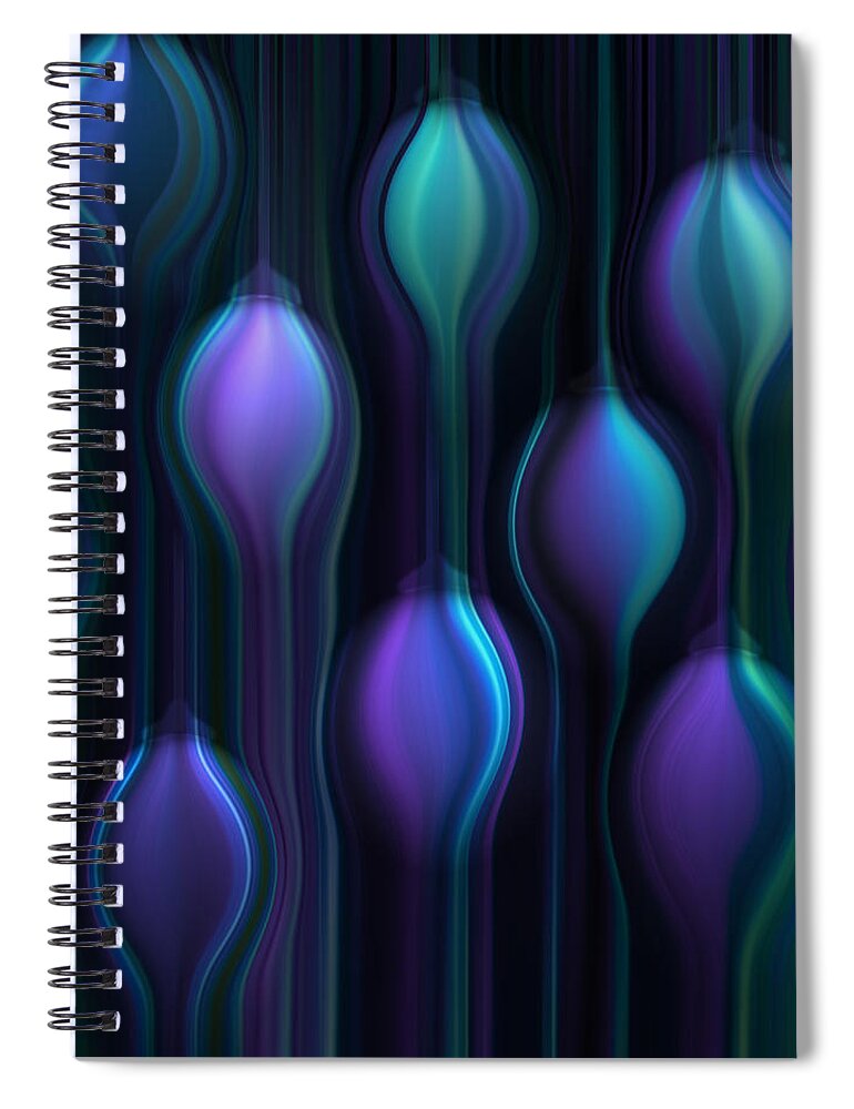 Blue Globes Spiral Notebook featuring the photograph Blue Chandeliers #1 by Lori Grimmett