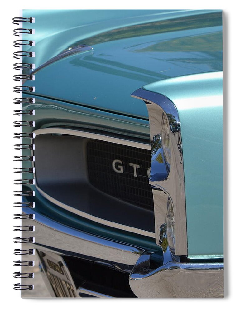 Pontiac Spiral Notebook featuring the photograph Blue GTO #1 by Dean Ferreira