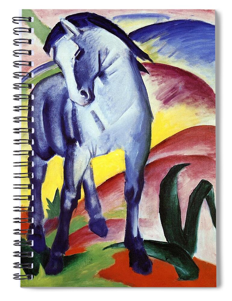 Franz Marc Spiral Notebook featuring the painting Blue Horse I #1 by Franz Marc