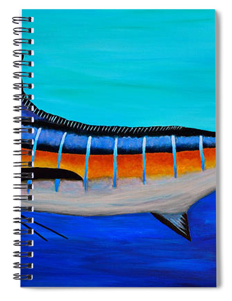 Blue Marlin Fish Spiral Notebook featuring the painting Blue Marlin by Laura Forde