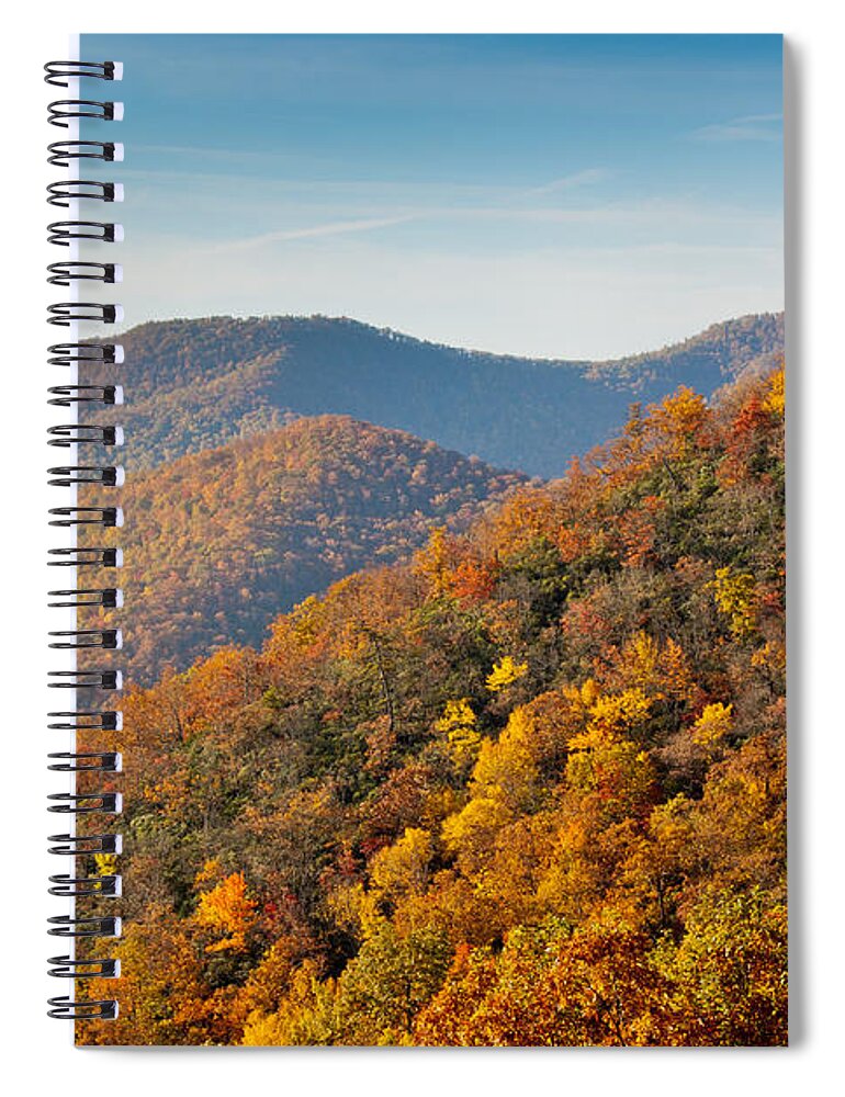 Blue Ridge Parkway Spiral Notebook featuring the photograph Blue Ridge Parkway in Fall by Georgia Clare